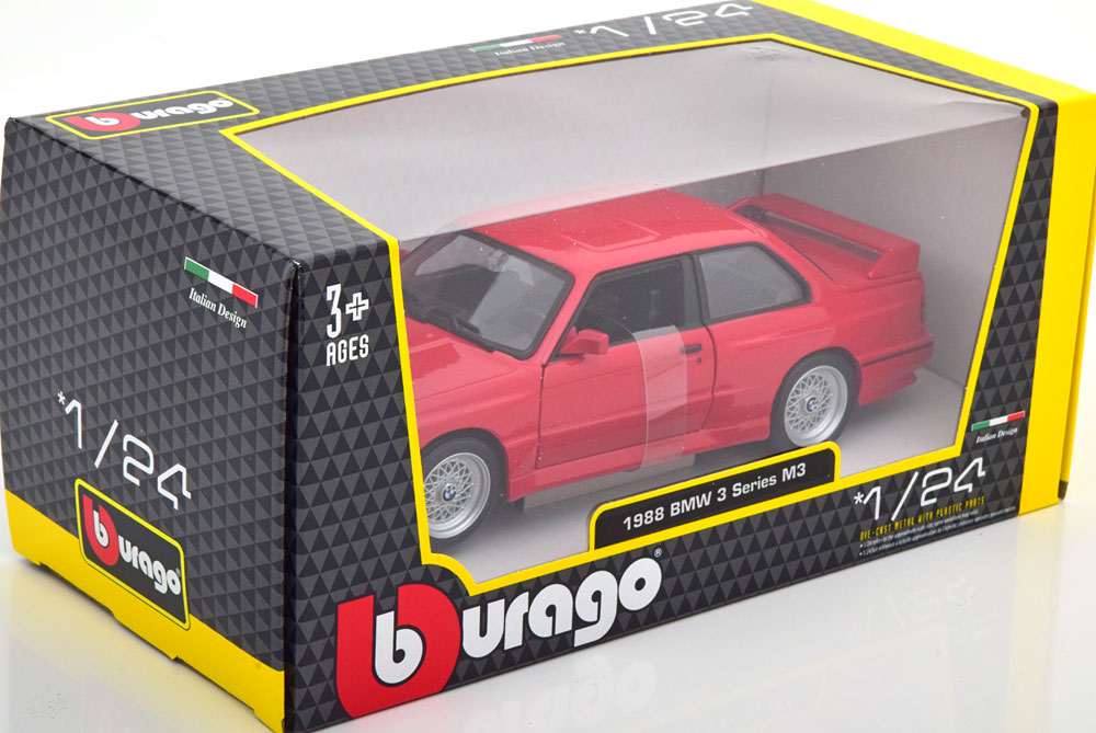 BMW M3 (E30) 1988 Rood 1-24 Burago