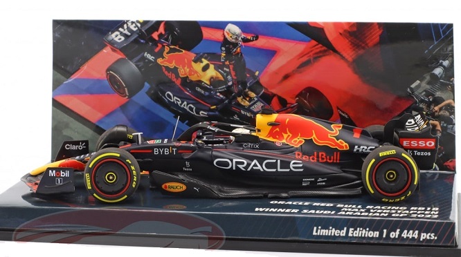 Oracle Red Bull Racing RB18 Max Verstappen Winner Saudi Arabian GP 2022 Minichamps 1-43 Limited 444 Pieces
