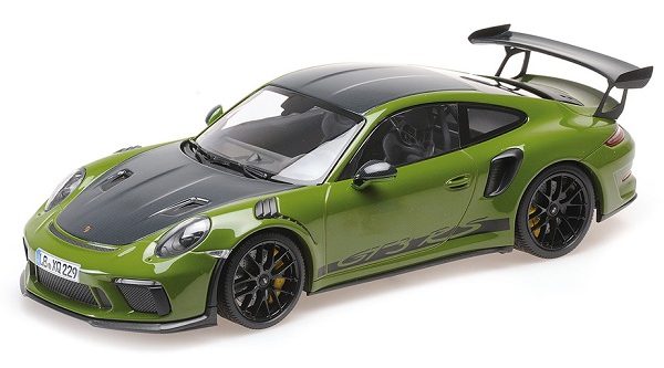 Porsche 911 GT3 RS (991.2) 2019 Weissach Package Green / Black Magnesium Wheels 1-18 Minichamps Limited 222 Pieces