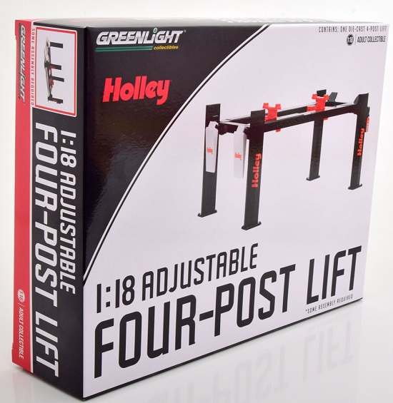 Adjustable Four-Post Lift Holley Zwart / Wit / Rood 1-18 Greenlight Collectibles