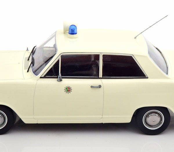 Opel Kadett B 1972 "Polizei" (Germany) Wit 1-18 KK Scale ( Metaal )