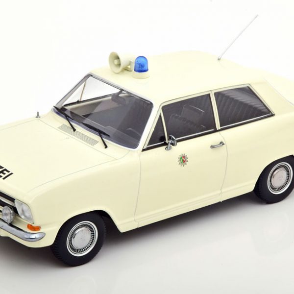 Opel Kadett B 1972 "Polizei" (Germany) Wit 1-18 KK Scale ( Metaal )