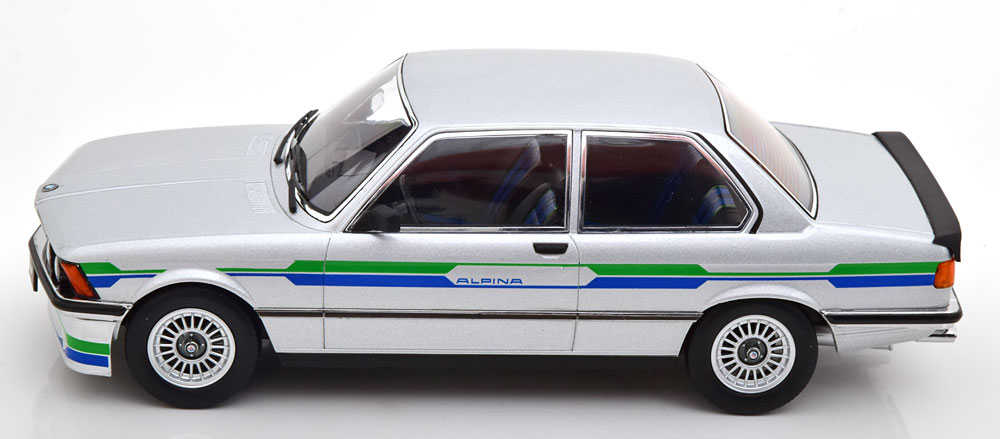 BMW (E21) Alpina C1 2.3 1980 Zilver 1-18 KK-Scale ( Metaal )