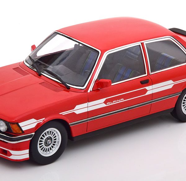 BMW (E21) Alpina C1 2.3 1980 Rood 1-18 KK-Scale ( Metaal )