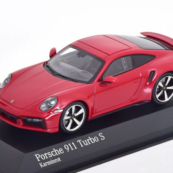 Porsche 911 (992) Turbo S Coupe 2020 Rood 1-43 Minichamps Limited 504 Pieces