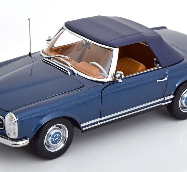 Mercedes-Benz 230 SL (W113) Pagode 1963 (met afneembare Softtop) Blauw Metallic 1-18 Norev Limited 1000 Pieces