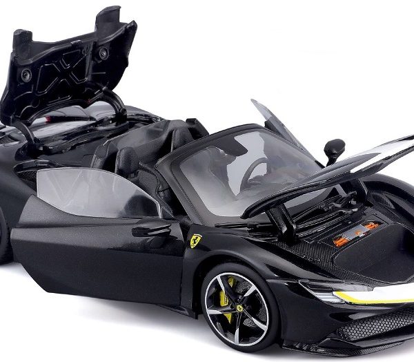 Ferrari SF90 Spider 2021 "Assetto Fiorano" Zwart 1-18 Burago Signature Series