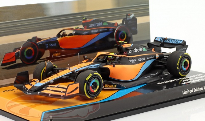 McLaren F1 Team MCL36 #4 Bahrain GP 2022 Lando Norris 1:43 Minichamps Limited 222 Pieces