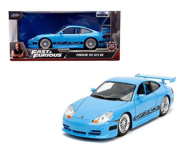 Porsche 911 (996) GT3 RS "Brian's Fast and Furious 5 (2011)" Blauw 1/24 Jada Toys