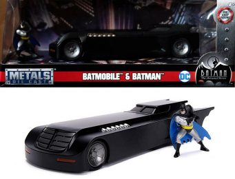 Batmobile & Batman "Figuur The Animated Series" Matzwart 1:24 Jada Toys
