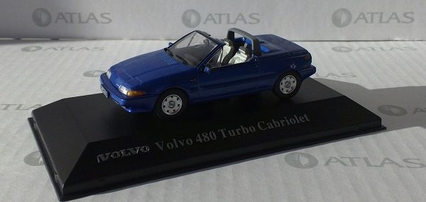 Volvo 480 Turbo Cabriolet 1990 Blauw 1-43 Atlas Volvo Collection