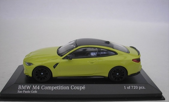 BMW M4 Competition Coupe 2020 Sao Paolo Yellow 1-43 Minichamps Limited 720 Pieces