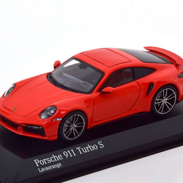 Porsche 911 (992) Turbo S Coupe 2020 Orange 1-43 Minichamps Limited 504 Pieces