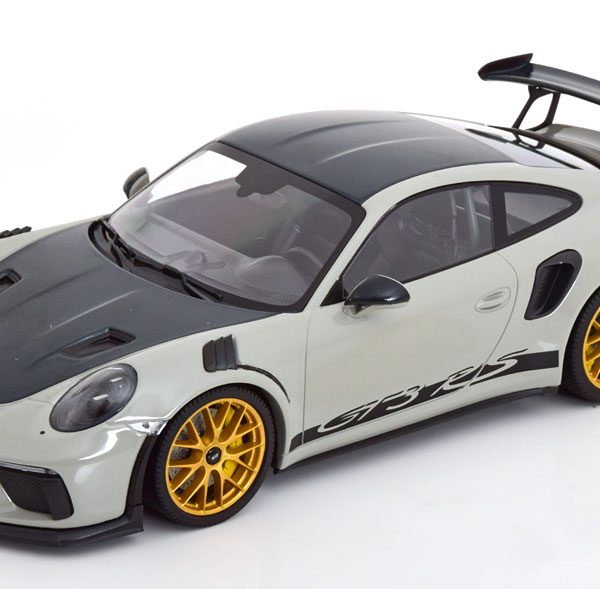 Porsche 911 (991.2) GT3 RS 2019 "Weissach Package" Grijs / Gouden Velgen 1-18 Minichamps Limited 300 Pieces