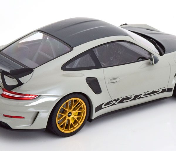 Porsche 911 (991.2) GT3 RS 2019 "Weissach Package" Grijs / Gouden Velgen 1-18 Minichamps Limited 300 Pieces