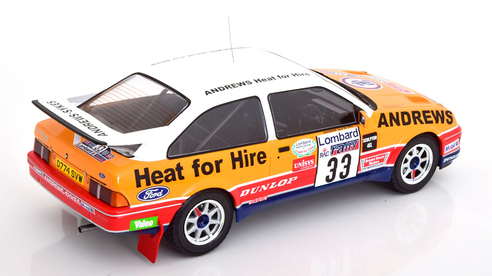 Ford Sierra RS Cosworth No.33, Lombard RAC Rally 1989 Brookes/Wilson 1-18 Ixo Models