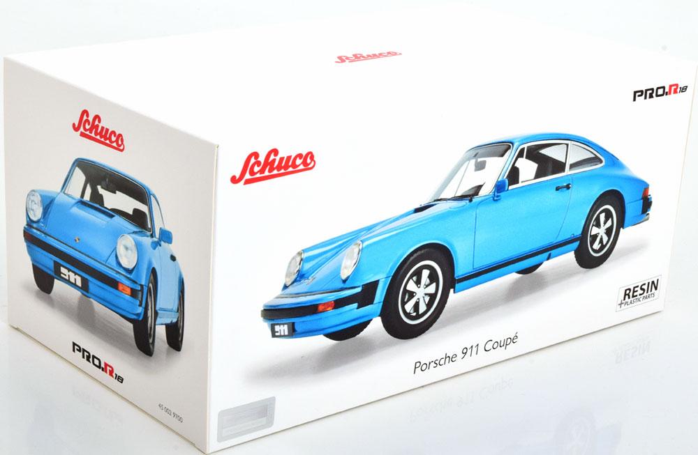 Porsche 911 Coupe Blauw Metallic 1-18 Schuco Pro.R18 (Resin)