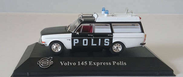 Volvo 145 Express 'Polis' (Sweden) Wit/ Zwart 1-43 Atlas Volvo Collection
