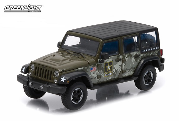 Jeep Wrangler Unlimited 2014 "U.S.Army" (Hard Top, Dark Green) 1-43 Greenlight Collectibles