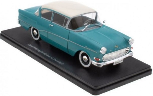 Opel Olympia Rekord PI 1957 Turquoise/Wit 1-24 Altaya Opel 1-24 Collection