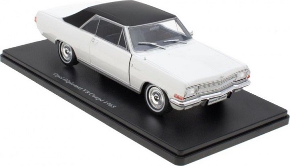 Opel Diplomat V8 Coupe 1965 Wit / Zwart 1-24 Altaya Opel 1-24 Collection