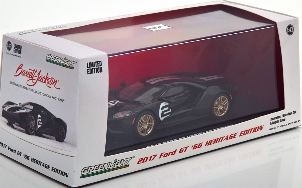 Ford GT 2017 "Heritage Edition" #2 Zwart 1-43 Greenlight Collection