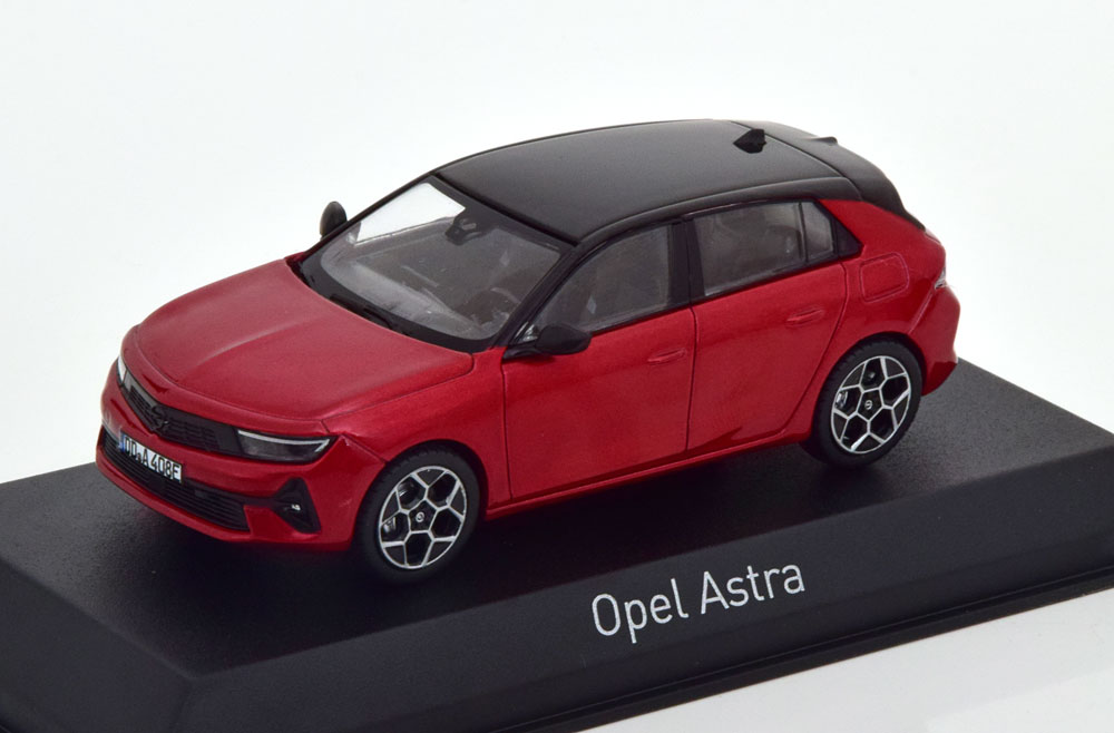 Opel Astra 2022 Rood Metallic / Zwart 1-43 Norev