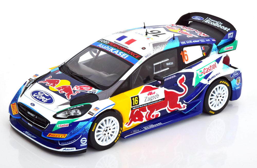 Ford Fiesta WRC No.16, Rally Croatia 2021 "Red Bull" Fourmaux/Jamoul 1-18 Ixo Models