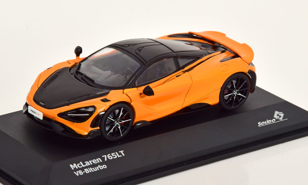 McLaren 765LT V8-Biturbo 2020 Oranje Metallic / Zwart 1-43 Solido