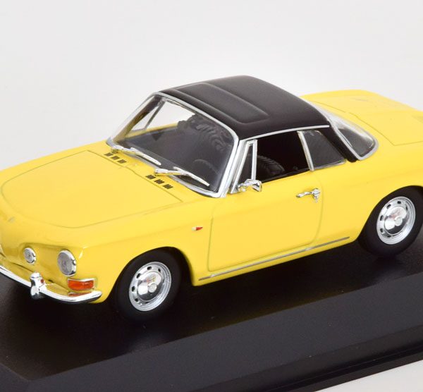 Volkswagen Karmann Ghia 1600 1966 Geel / Zwart 1-43 Maxichamps