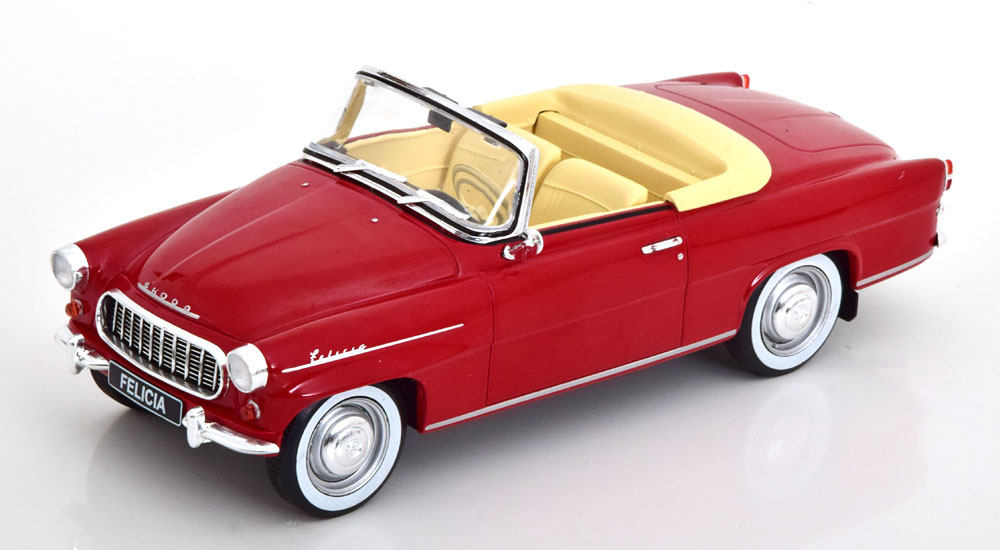 Skoda Felicia Cabriolet 1961 Rood 1-24 Whitebox