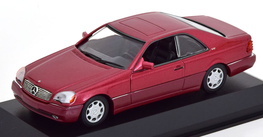 Mercedes-Benz 600 SEC (C140) 1992 Red Metallic 1-43 Maxichamps