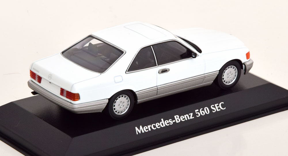 Mercedes-Benz 560 SEC (C126) Coupe 1986 Wit 1-43 Maxichamps