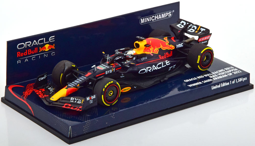 Oracle Red Bull Racing RB18 Winner GP Saudi Arabian 2022 World Champion Max Verstappen 1-43 Minichamps Limited 1584 Pieces
