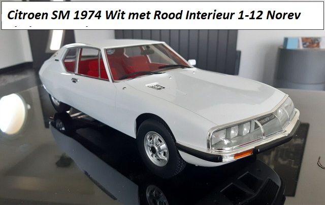 Citroen SM 1974 Wit met Rood Interieur 1-12 Norev Limited 200 Pieces