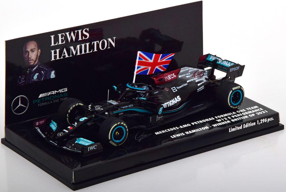 Mercedes-AMG Petronas Formula One Team W12 E Performance Winner Britisch GP 2021 Lewis Hamilton 1-43 Minichamps Limited 1296 Pieces