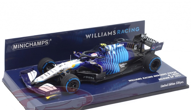 Williams Racing Mercedes FW43B #6 Belgian GP 2021 Nicholas Latifi 1:43 Minichamps Limited 336 Pieces
