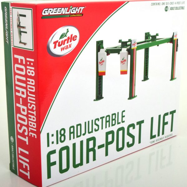 Adjustable Four-Post Lift “Turtle Wax” 1-18 Greenlight Collectibles