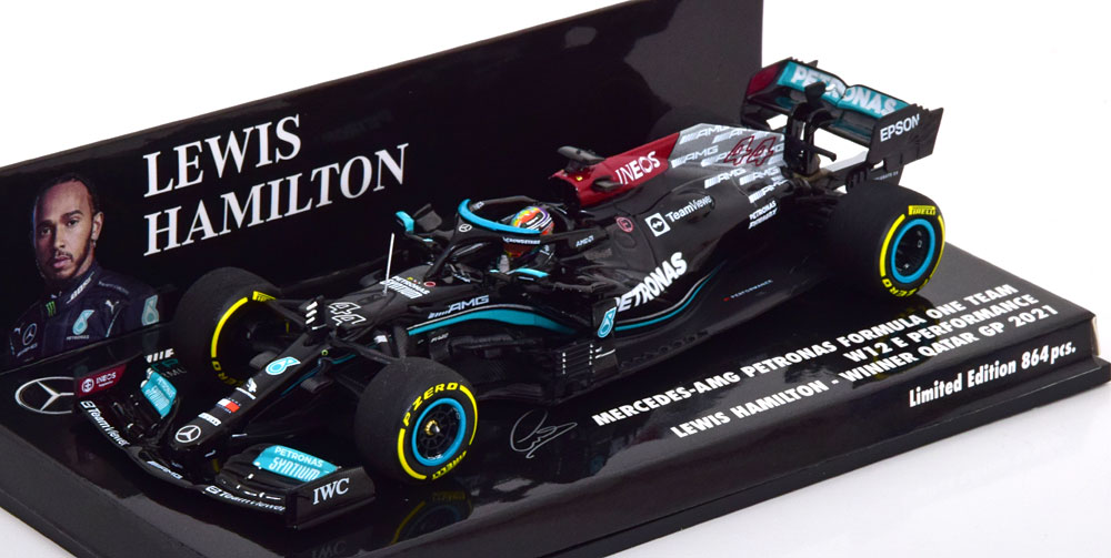 Mercedes-AMG Petronas F1 Team W12 E Performance Winner Qatar GP 2021 Lewis Hamilton 1-43 Minichamps Limited 864 Pieces