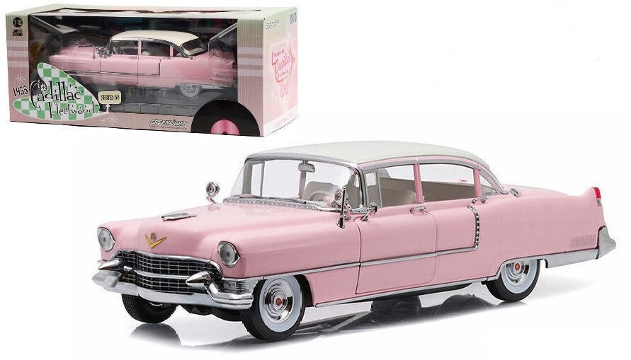 Cadillac Fleetwood Series 60 1955 Rose / Wit dak 1-18 Greenlight Collectibles