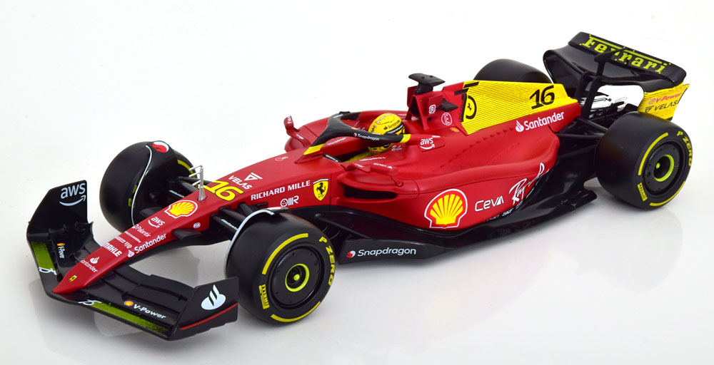 Ferrari F1-75 Italian GP 2022 C.Leclerc 1-18 Rood/Geel Burago