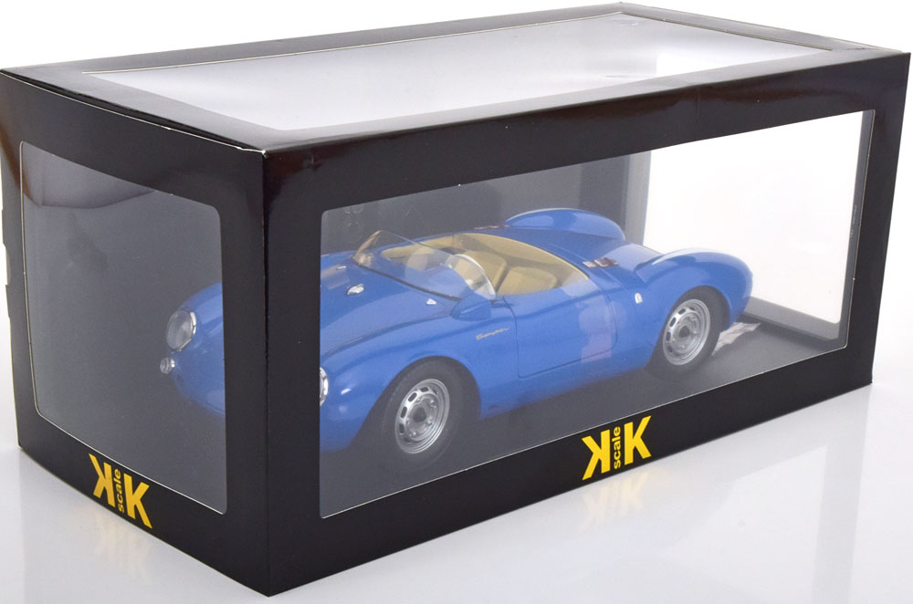 Porsche 550 Spyder 1953-1957 Blauw 1-12 KK-Scale (Metaal) - Schuiten  Autominiaturen