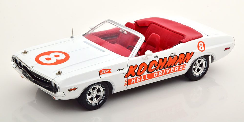 Dodge Challenger Cabriolet 1970 "Jack Kochman's" Wit / Rood 1-18 Greenlight Collectibles