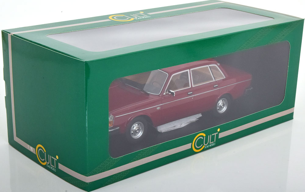 Volvo 244DL Limousine 1975 Donkerrood 1-18 Cult Scale Models
