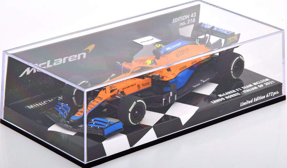 McLaren F1 Team MCL35M Italian GP 2021 Lando Norris 1-43 Minichamps Limited 672 Pieces