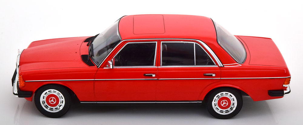 Mercedes-Benz 230E (W123) Limousine 1975 Rood 1-18 KK-Scale (Metaal)