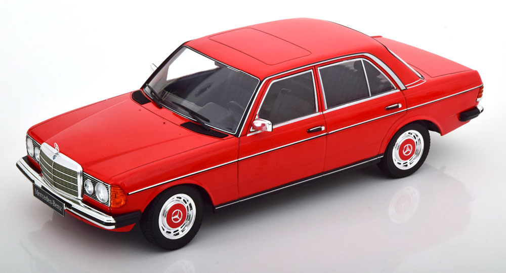 Mercedes-Benz 230E (W123) Limousine 1975 Rood 1-18 KK-Scale (Metaal)