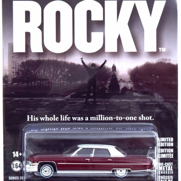 Cadillac Sedan deVille 1073 "Rocky" 1-64 Rood/Wit Greenlight Hollywood Series
