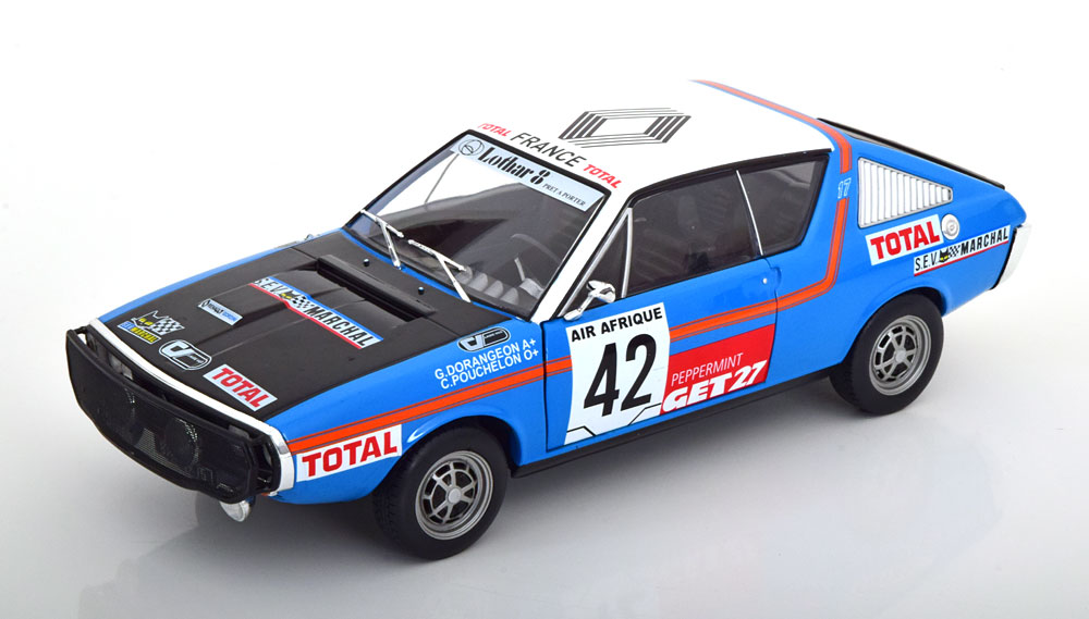 Renault 17 Gordini No.42, Rally Abidjan Nice 1976 Dorangeon/Pouchelon 1-18 Solido