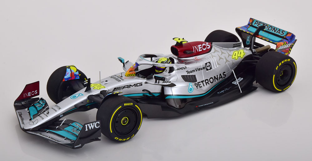 Mercedes-AMG Petronas F1 Team #44 F1 W13 E Performance Miami (USA) GP 2022 Lewis Hamilton 1-18 Minichamps Limited 702 Pieces
